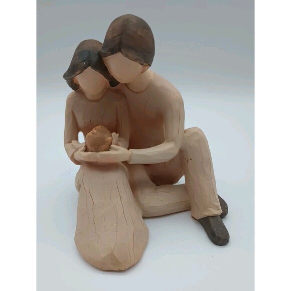 Demdaco Family With Infant Rustic Figurine Mother Father Baby Child New Family - Picture 1 of 8